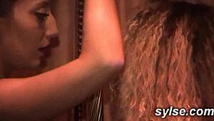 Two Hot Milfs Toy And Fuck In Public Restaurant