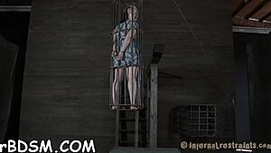 Wild binding of sexy babes in bdsm slave play