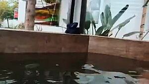 The wife comforts her husband's friend with some steamy sex.