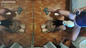 Milf In Pantyhose Kneels For Blowjob And Swallows Cum