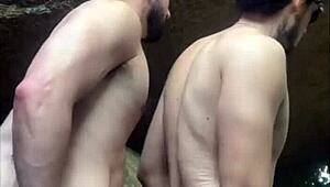 Sexy Pornstar Approaches Muscular Stranger Jerking Off On Hiking Trail