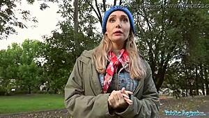 Lost Dog Turns Into Hot Outdoor Sex! Public Agent Scores Big!