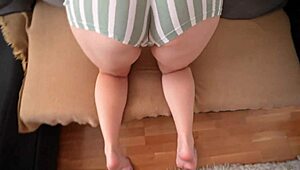 Intense Fucking Through Torn Shorts Creampie