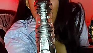 I play with my tight pussy watch how i penetrate myself with my dildo and cum - bluee official