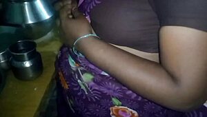 Aunty's hardcore session with stepbrother reveals hairy pussy intensely