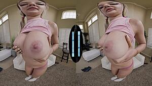 Babysitter with Big Natural Tits Bent Over Cowgirl