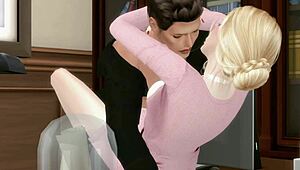 Boss fucks wife in office romance 😍