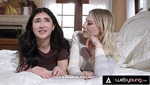 Teen couple Jane Wilde & Melody Marks lure pretty Jazmin Luv into a wild threesome.