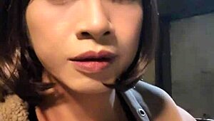 shemale ting xuan flashes body in public garden