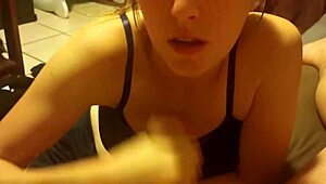 Sucking Huge Uncut Cock to Facial Cumshot!