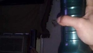 Ob1s First Fleshlight Stroke Session With Intense Action