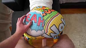 Caught Stepsister Masturbating and Ripped Leggings for Hard Fuck