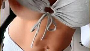 Wifey Stuns With Perfect Tit Flashing Shirt