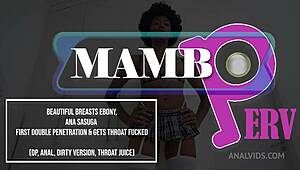 Ana Sasuga exclaims, 'My first double penetration is so sloppy and intense!'