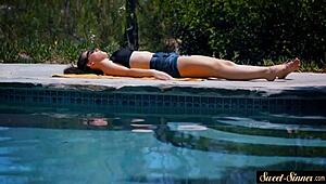 Stunning stepdaughter gets fucked in many poses by her stepdad