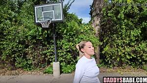 Stepdaughter fucks stepdad after basketball
