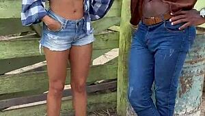 Black BBC Stud Pounds Hotwife Boss at Farm!