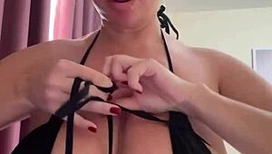 Big natural breasts shake through clothes with huge nipples