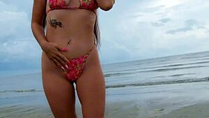 Intense Beach Walk in Bikini