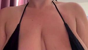 Big natural breasts shake through clothes with huge nipples