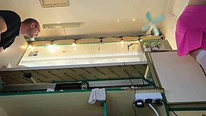 Super Sexy Slim 18-Year-Old Chick in Pear Thongs Working Braless