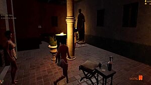 zagrajmy w niewolników rzymu, próbując wbić się w spodnie żonie