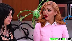 Step family halloween group sex with taboo fucking