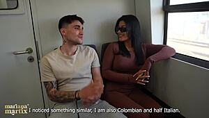 Mariana Martix fucks a stranger on the train