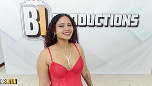 Caro Canela's bukkake interview turns into massive cumshot