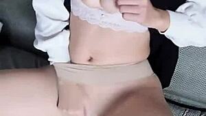 Feel The Seduction Of The Big-Titted Milf In Transparent Stockings