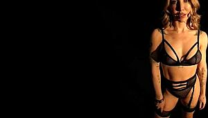 perfect stocking blonde fucks doggystyle in darkness 😈