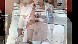 OMG, my sexy wife shows off in lingerie for a hundred hot pics... moaning loud! 😍