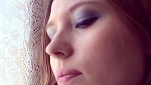 katrina gets her pussy wet while fingering in the kitchen