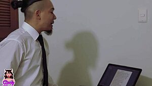 English professor tried teaching a Latina student, but she just wanted to bang instead.