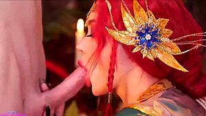 triss merigold cosplays with a throbbing real cock