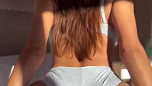 latina hottie surprises with reverse cowgirl morning fuck