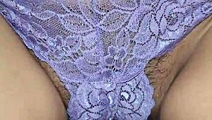 Wifey Plays In Bedroom With Purple Lingerie