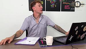 i'm the horny petite secretary lorena doll fucking my boss hard