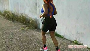 Passionate Redhead With Giant Ass Trains With Lover