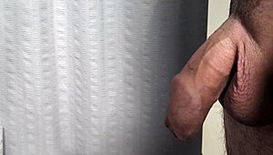 Early morning light captures an intense solo cumshot