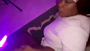 Petite ebony girl with tight pussy loves taking rough dick