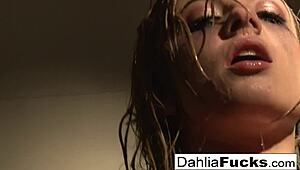 Sexy Dahlias Shows Tits and Pussy in Naughty Shower