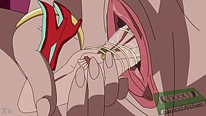 Giganta dominates Wonder Woman in solo masturbation session