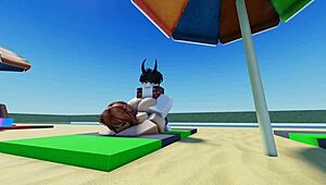 Special beach day with big tits and ass on display