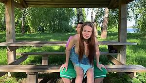 Student Walks Alone In Forest