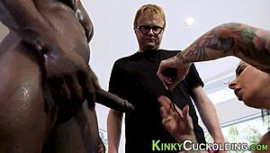 Yo, this cuckolding milf is getting fucked and toyed with a monster cock, damn!