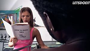 sarah kay found the perfect bbc to test her sex skillz at horny hostel... oops!