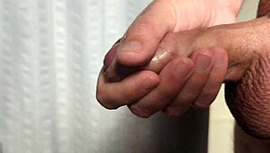 Early morning light captures an intense solo cumshot