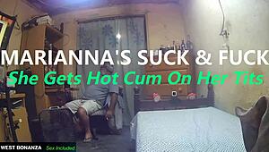 Mariannas suck & fuck - she gets hot cum on her tits 😏