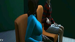 The bus driver is sucking that young guy's dick right on the bus